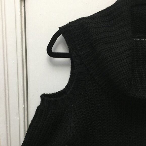 Womens Black Long Shoulderless Sweater or Dress - Picture 3 of 6